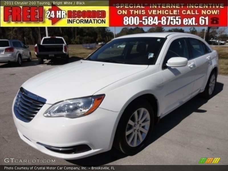 Bright White / Black 2011 Chrysler 200 Touring