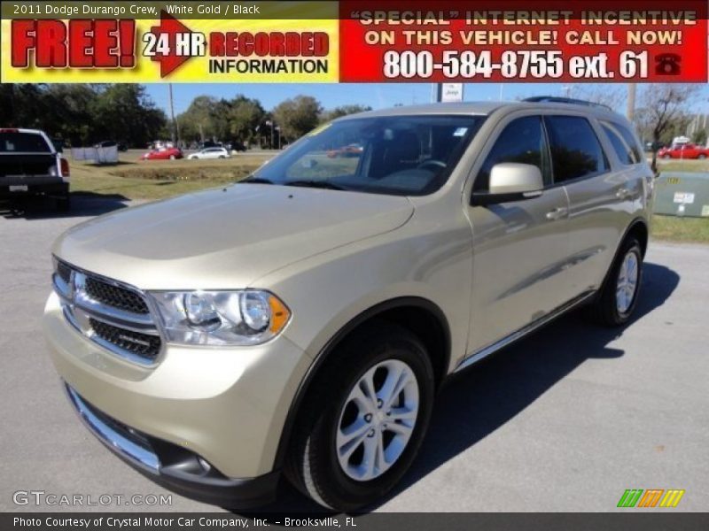 White Gold / Black 2011 Dodge Durango Crew