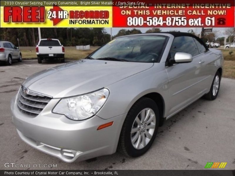 Bright Silver Metallic / Dark Slate Gray 2010 Chrysler Sebring Touring Convertible