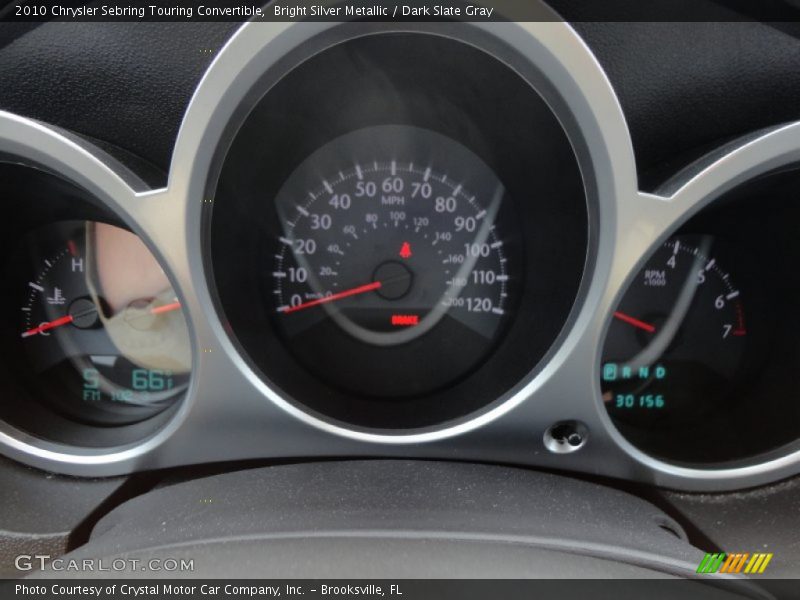 Bright Silver Metallic / Dark Slate Gray 2010 Chrysler Sebring Touring Convertible