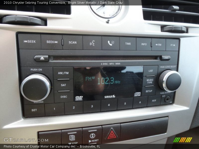 Bright Silver Metallic / Dark Slate Gray 2010 Chrysler Sebring Touring Convertible