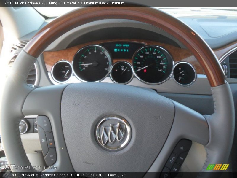 Ming Blue Metallic / Titanium/Dark Titanium 2011 Buick Enclave CXL