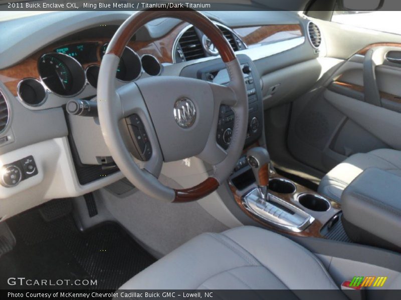Ming Blue Metallic / Titanium/Dark Titanium 2011 Buick Enclave CXL