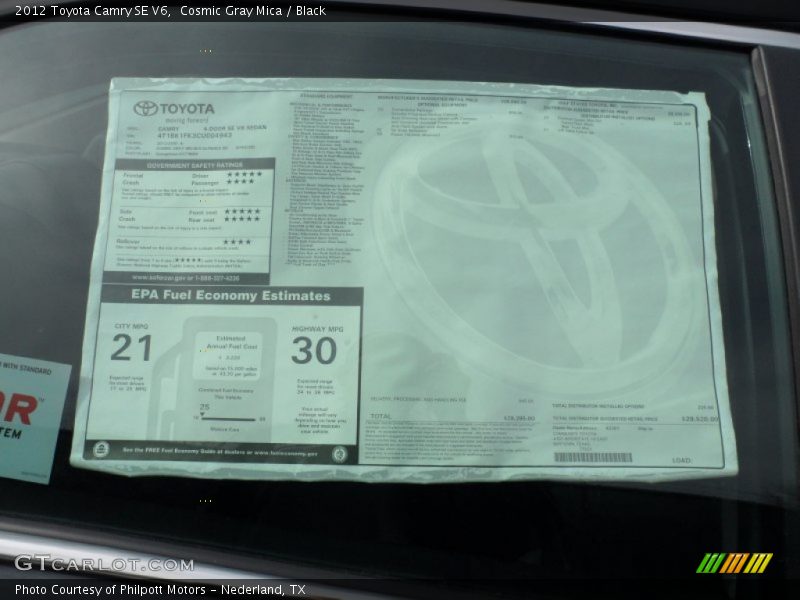 Cosmic Gray Mica / Black 2012 Toyota Camry SE V6