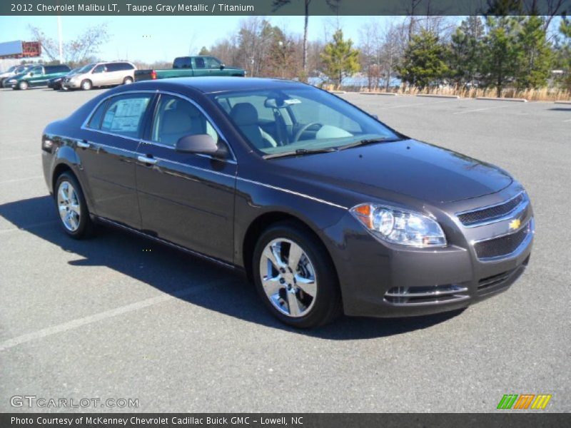 Taupe Gray Metallic / Titanium 2012 Chevrolet Malibu LT