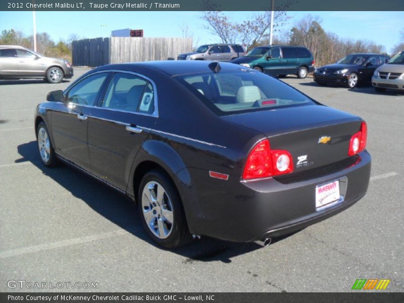 Taupe Gray Metallic / Titanium 2012 Chevrolet Malibu LT