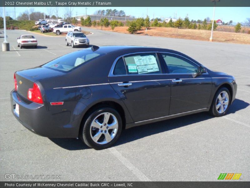 Taupe Gray Metallic / Titanium 2012 Chevrolet Malibu LT