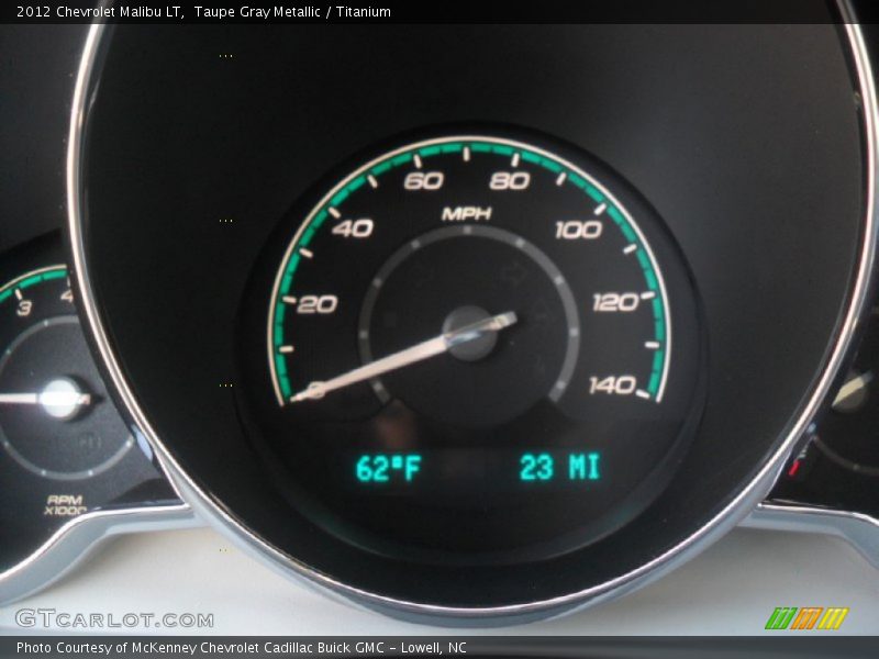 Taupe Gray Metallic / Titanium 2012 Chevrolet Malibu LT