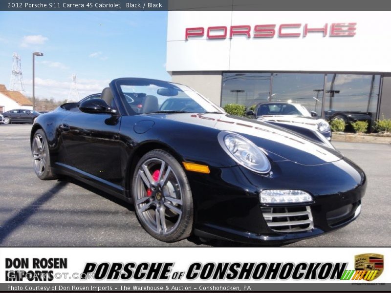 Black / Black 2012 Porsche 911 Carrera 4S Cabriolet