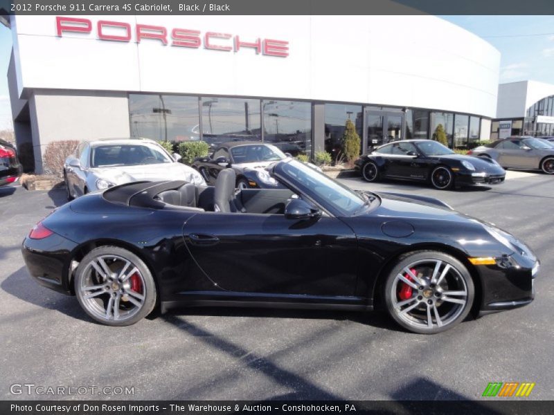 Black / Black 2012 Porsche 911 Carrera 4S Cabriolet