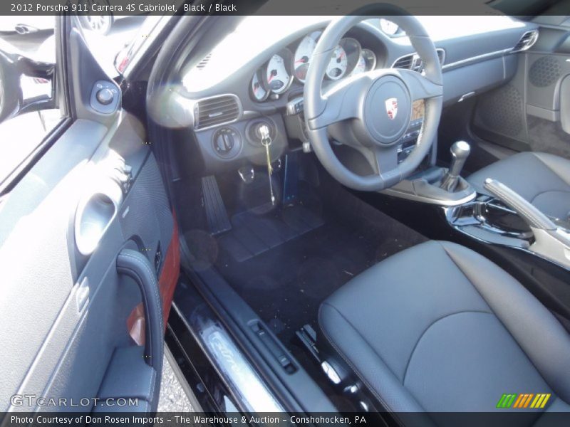 Black / Black 2012 Porsche 911 Carrera 4S Cabriolet