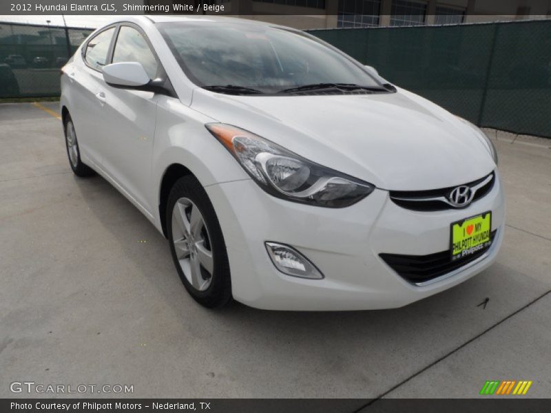 Shimmering White / Beige 2012 Hyundai Elantra GLS