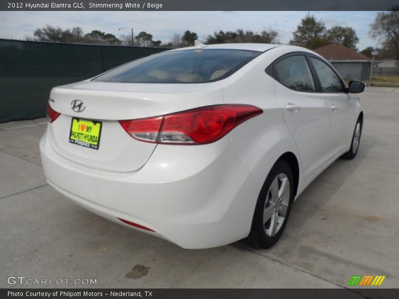 Shimmering White / Beige 2012 Hyundai Elantra GLS