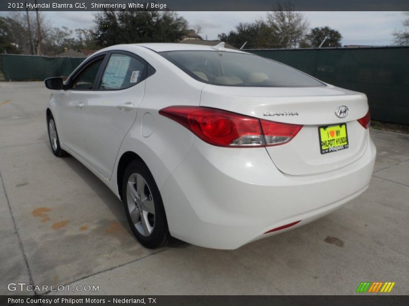 Shimmering White / Beige 2012 Hyundai Elantra GLS