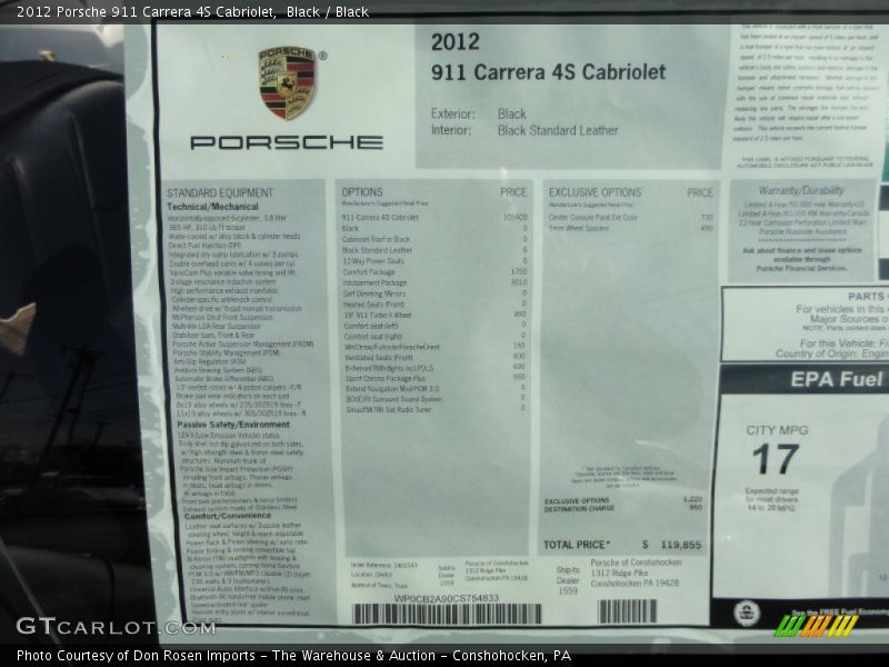 4S MSRP - 2012 Porsche 911 Carrera 4S Cabriolet