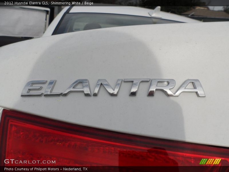 Shimmering White / Beige 2012 Hyundai Elantra GLS