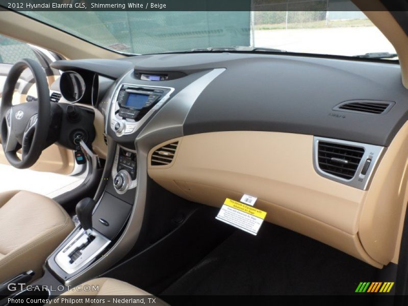 Shimmering White / Beige 2012 Hyundai Elantra GLS