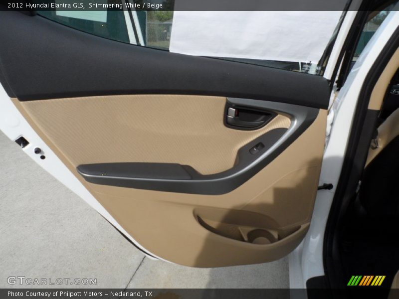 Shimmering White / Beige 2012 Hyundai Elantra GLS
