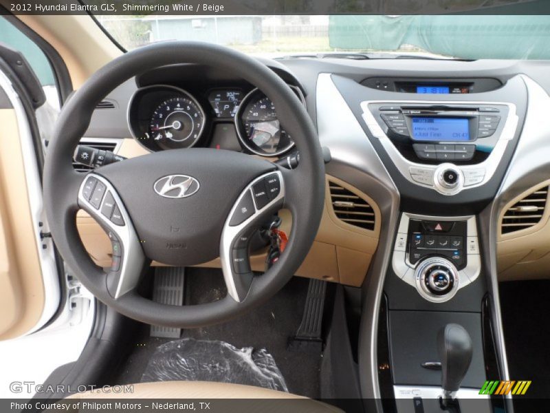 Shimmering White / Beige 2012 Hyundai Elantra GLS