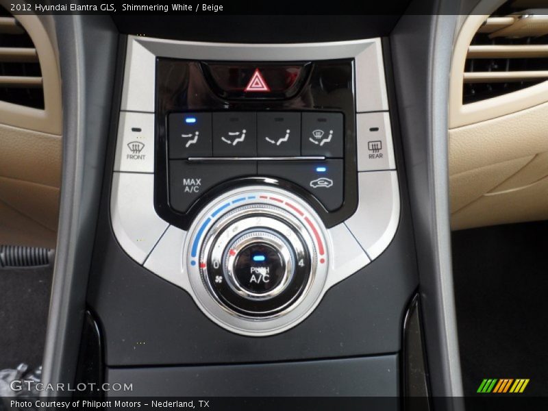 Shimmering White / Beige 2012 Hyundai Elantra GLS