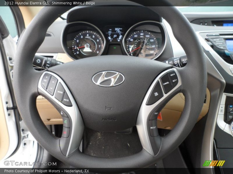 Shimmering White / Beige 2012 Hyundai Elantra GLS