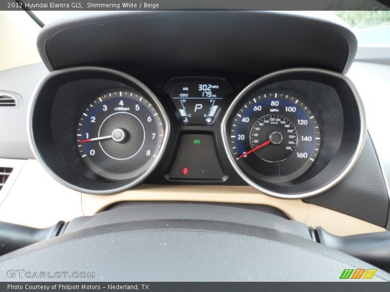 Shimmering White / Beige 2012 Hyundai Elantra GLS