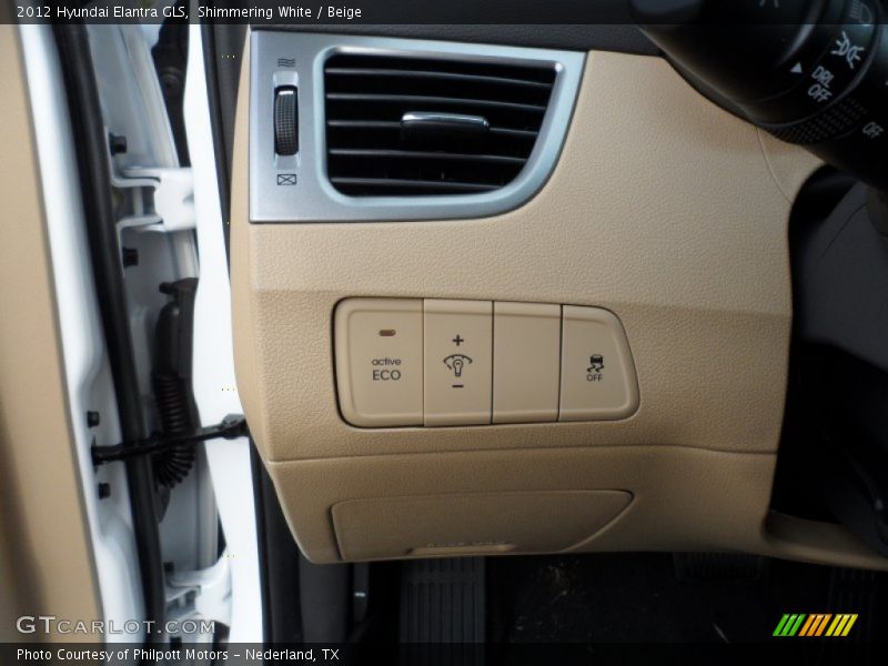 Shimmering White / Beige 2012 Hyundai Elantra GLS