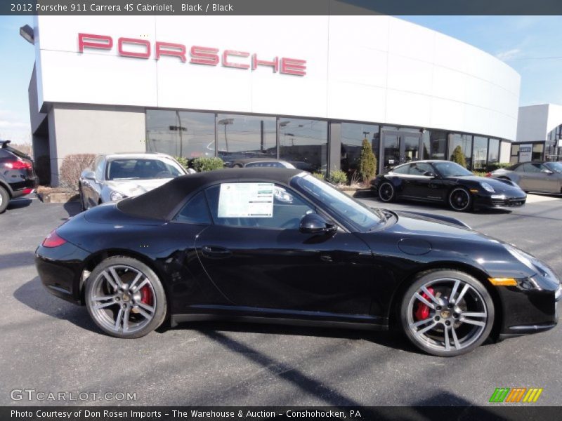 Black / Black 2012 Porsche 911 Carrera 4S Cabriolet