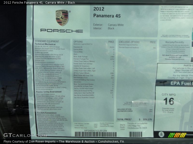 4S MSRP - 2012 Porsche Panamera 4S