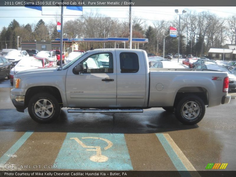 Pure Silver Metallic / Ebony 2011 GMC Sierra 1500 SLE Extended Cab 4x4