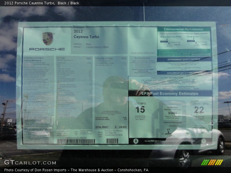  2012 Cayenne Turbo Window Sticker