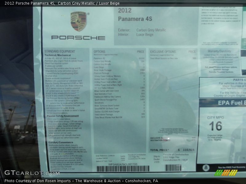 4S MSRP - 2012 Porsche Panamera 4S