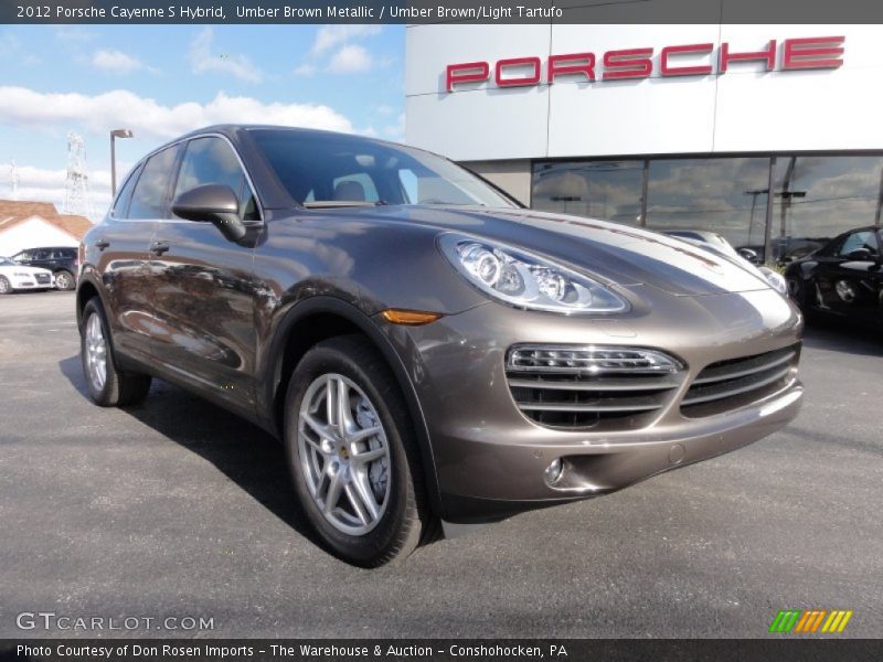 Umber Brown Metallic / Umber Brown/Light Tartufo 2012 Porsche Cayenne S Hybrid