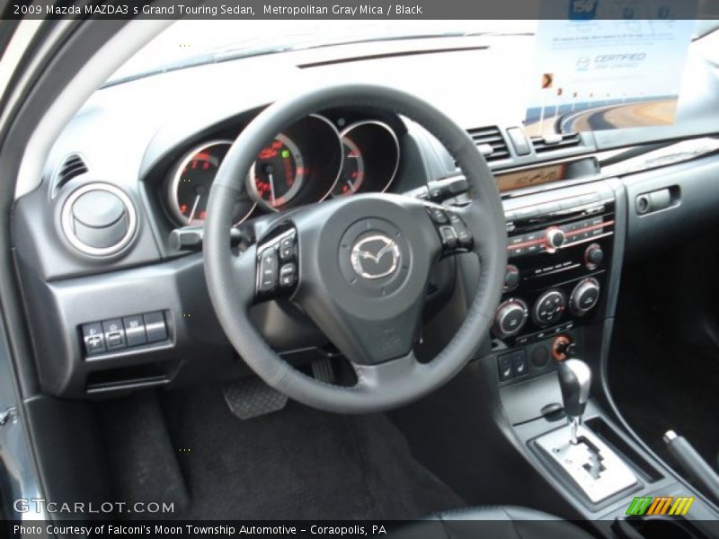 Metropolitan Gray Mica / Black 2009 Mazda MAZDA3 s Grand Touring Sedan