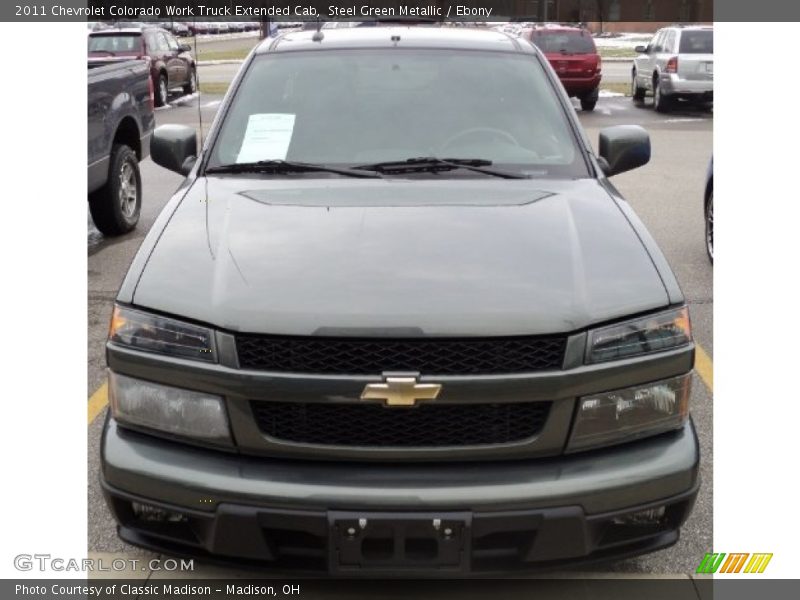 Steel Green Metallic / Ebony 2011 Chevrolet Colorado Work Truck Extended Cab