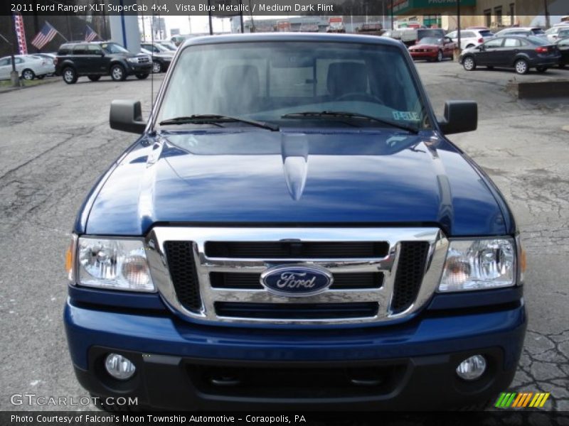 Vista Blue Metallic / Medium Dark Flint 2011 Ford Ranger XLT SuperCab 4x4