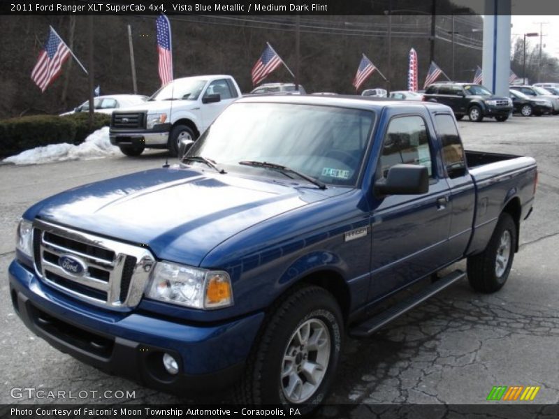 Vista Blue Metallic / Medium Dark Flint 2011 Ford Ranger XLT SuperCab 4x4