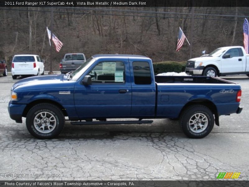 Vista Blue Metallic / Medium Dark Flint 2011 Ford Ranger XLT SuperCab 4x4