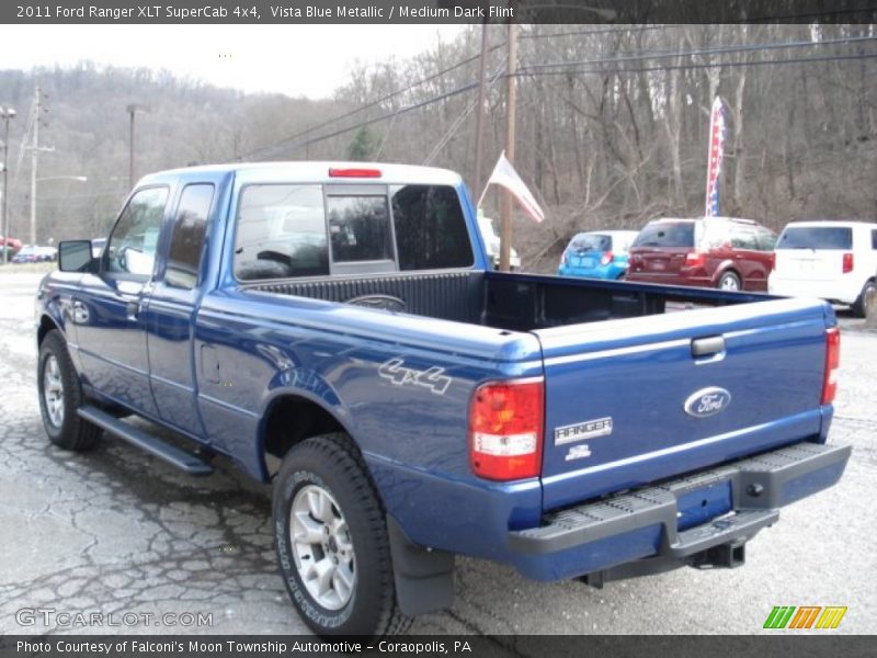 Vista Blue Metallic / Medium Dark Flint 2011 Ford Ranger XLT SuperCab 4x4