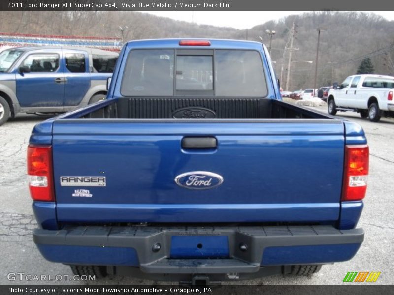 Vista Blue Metallic / Medium Dark Flint 2011 Ford Ranger XLT SuperCab 4x4