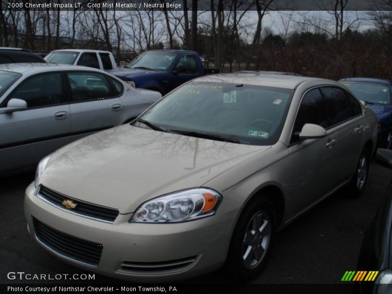 Gold Mist Metallic / Neutral Beige 2008 Chevrolet Impala LT