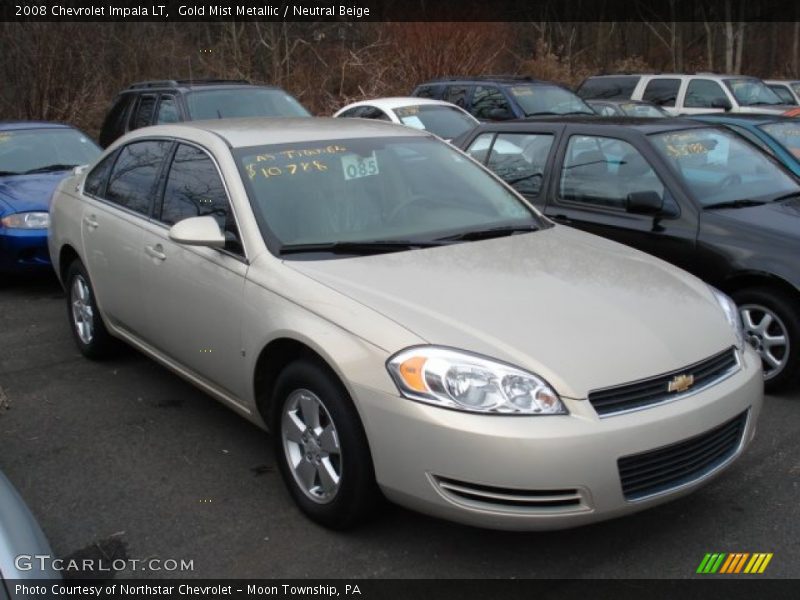 Gold Mist Metallic / Neutral Beige 2008 Chevrolet Impala LT