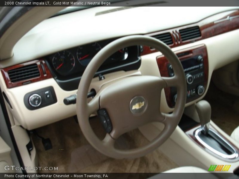 Gold Mist Metallic / Neutral Beige 2008 Chevrolet Impala LT