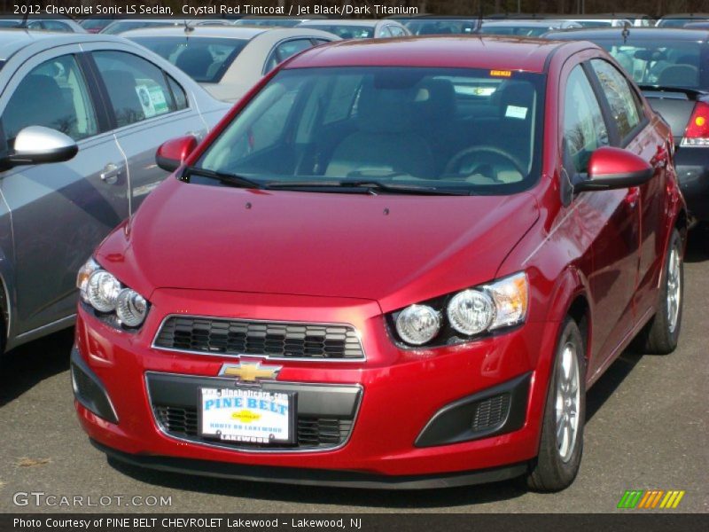 Crystal Red Tintcoat / Jet Black/Dark Titanium 2012 Chevrolet Sonic LS Sedan