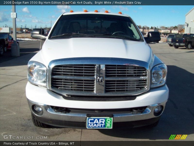 Bright White / Medium Slate Gray 2008 Dodge Ram 3500 Big Horn Edition Quad Cab 4x4 Dually