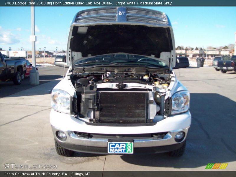 Bright White / Medium Slate Gray 2008 Dodge Ram 3500 Big Horn Edition Quad Cab 4x4 Dually