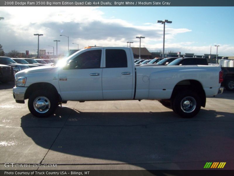 Bright White / Medium Slate Gray 2008 Dodge Ram 3500 Big Horn Edition Quad Cab 4x4 Dually