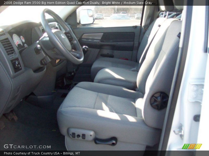 Bright White / Medium Slate Gray 2008 Dodge Ram 3500 Big Horn Edition Quad Cab 4x4 Dually