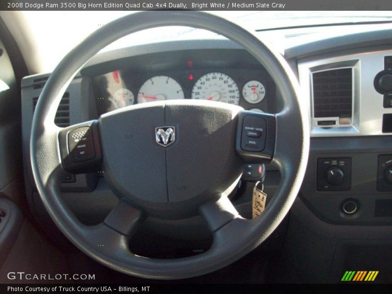 Bright White / Medium Slate Gray 2008 Dodge Ram 3500 Big Horn Edition Quad Cab 4x4 Dually