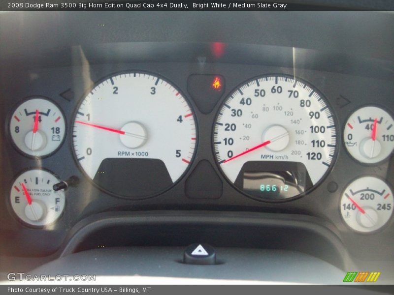 Bright White / Medium Slate Gray 2008 Dodge Ram 3500 Big Horn Edition Quad Cab 4x4 Dually